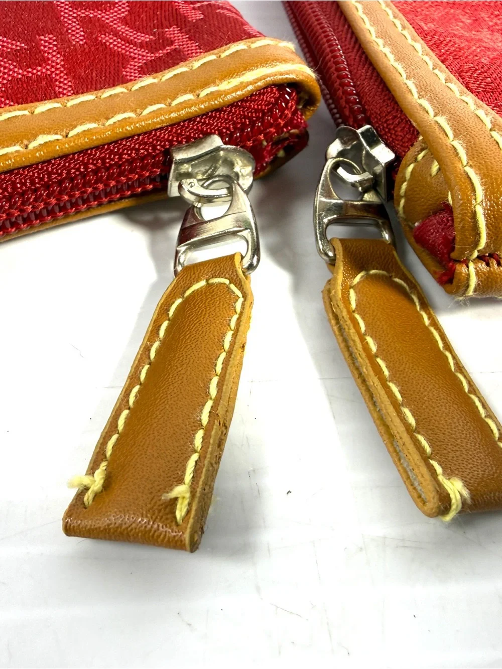 Revlon Red Jacquard Cosmetic Pouch Duo with Gold Trim